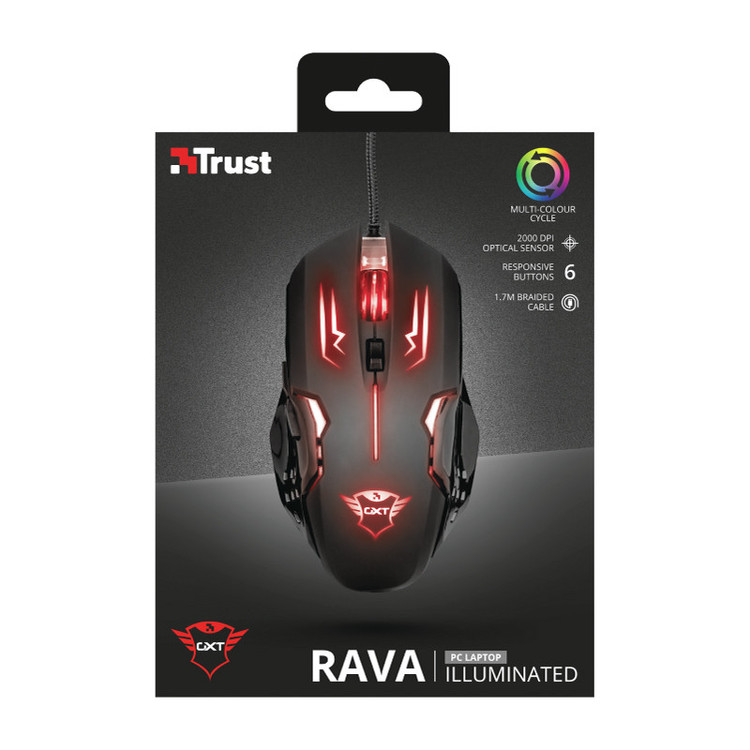 ماوس مخصوص بازی تراست مدل GXT 108 Rava illuminated