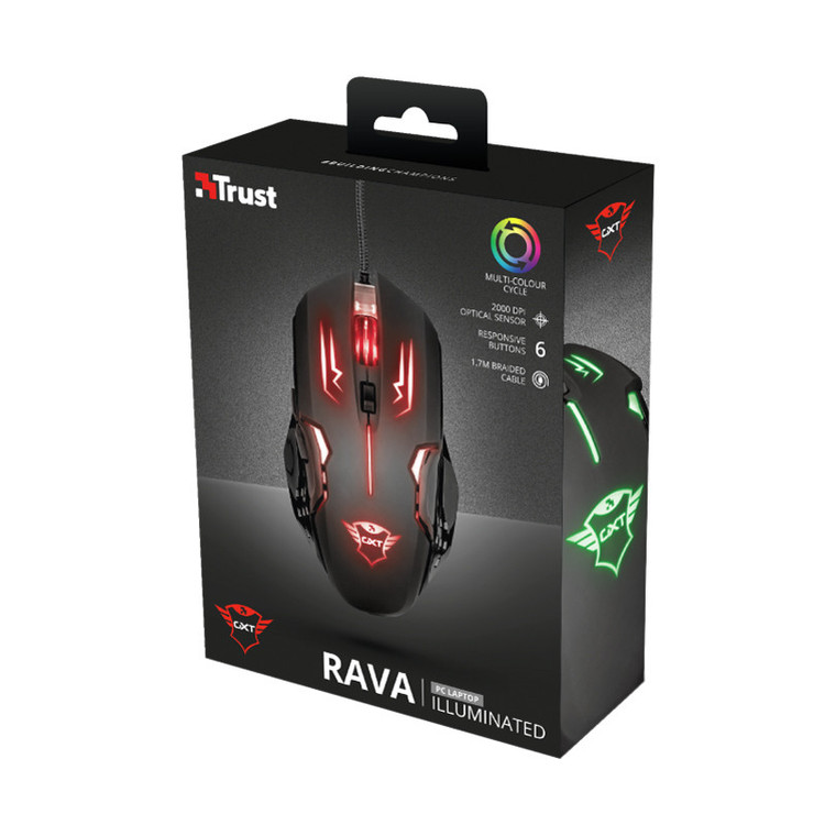 ماوس مخصوص بازی تراست مدل GXT 108 Rava illuminated